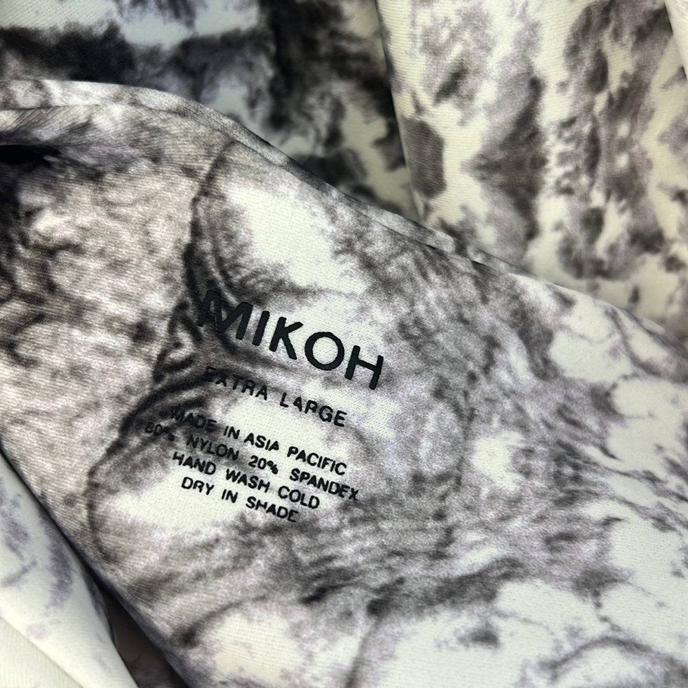 Mikoh crochet high neck halter one piece swimsuit. XL. Grey marble tie dye. - Picture 8 of 8